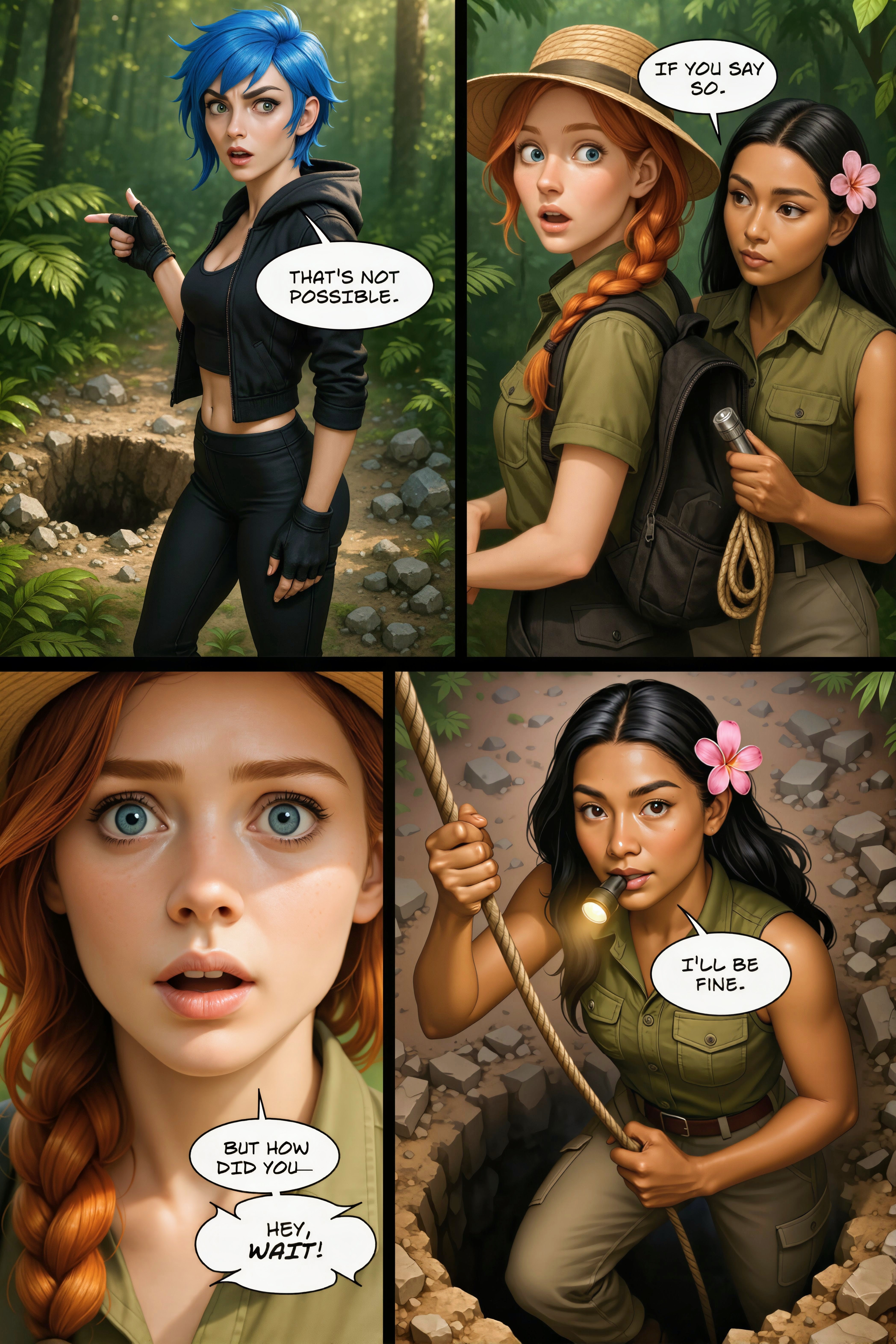 Shanti Climbs Down Pit (Page 13)