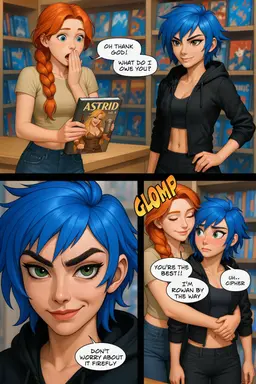 Rowan hugs Cipher; names