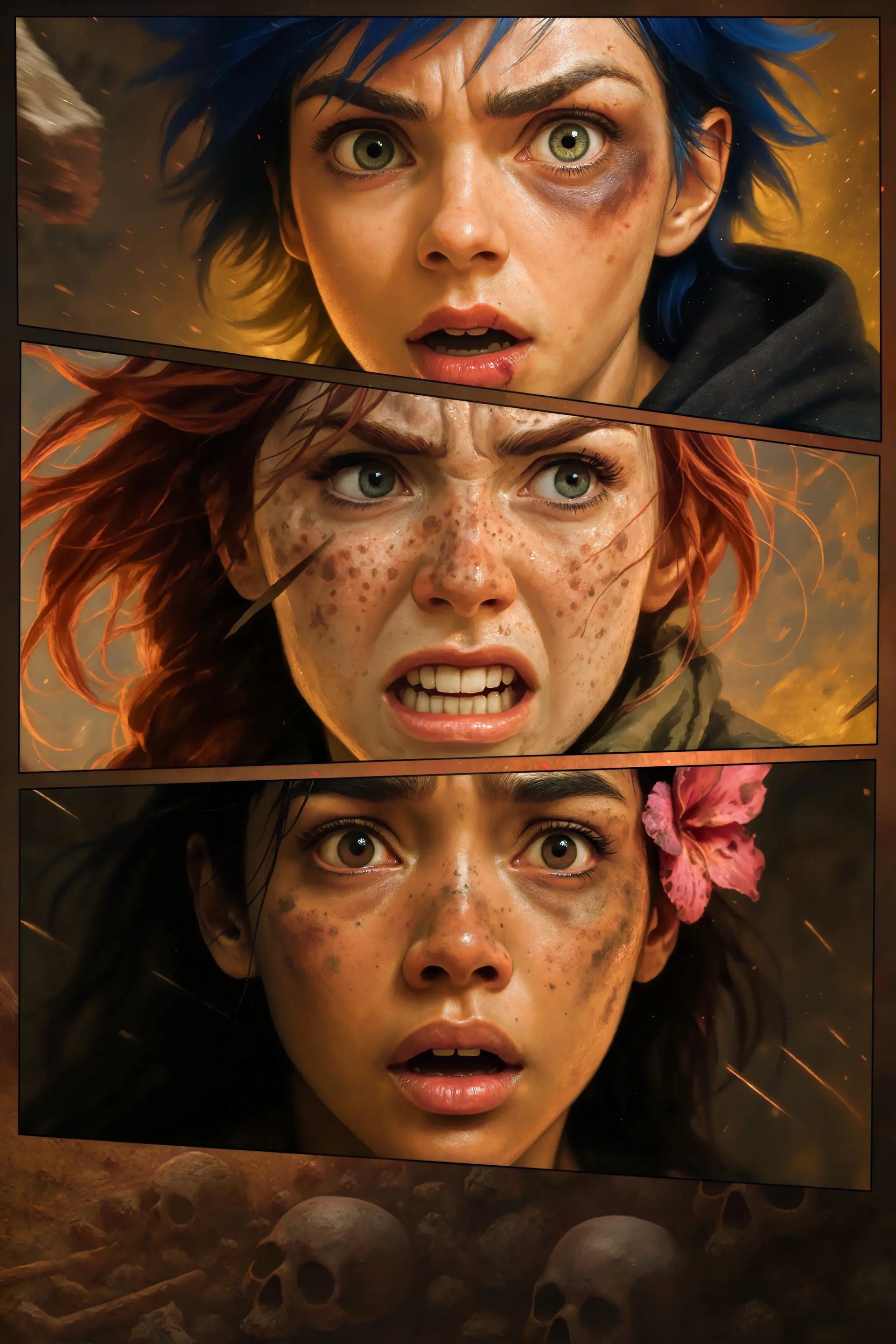 Three faces in firelight (Page 15)